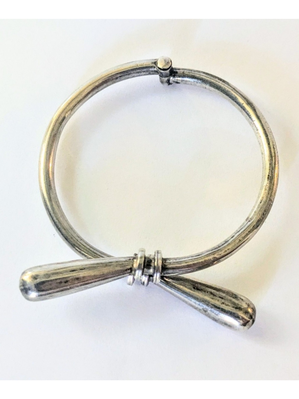 Vtg Taxco Mexico 925 Bypass Hinged Bangle Bracelet 25.08 Grams